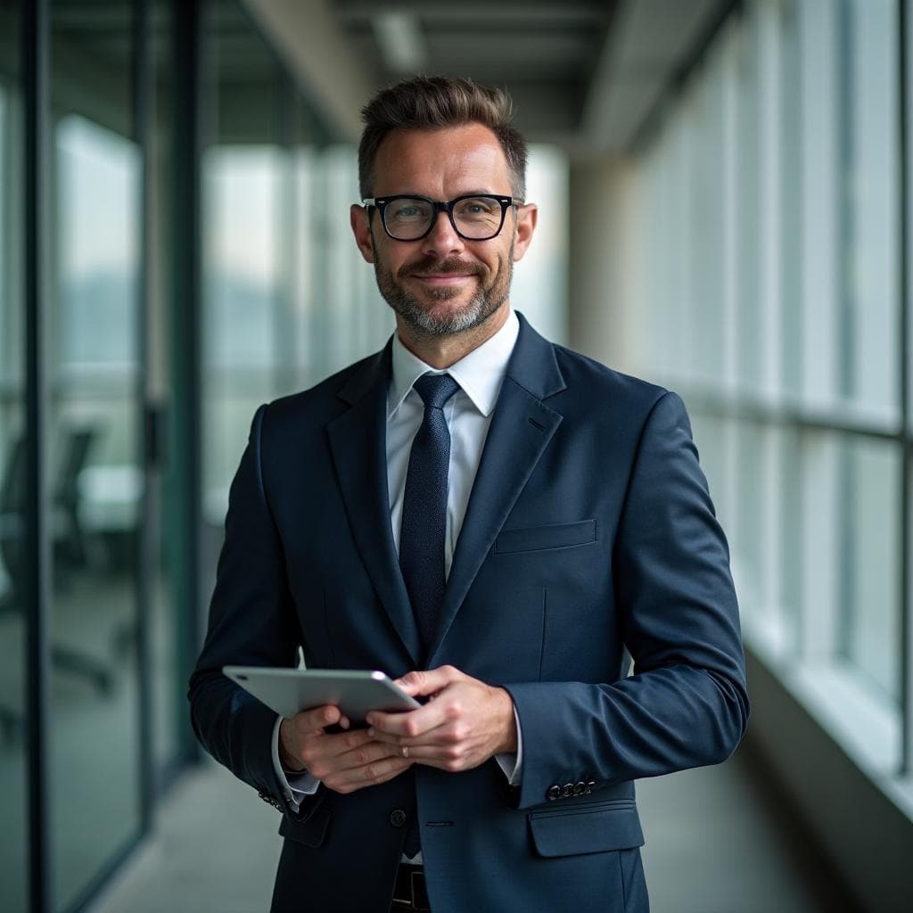 Professional with tablet
